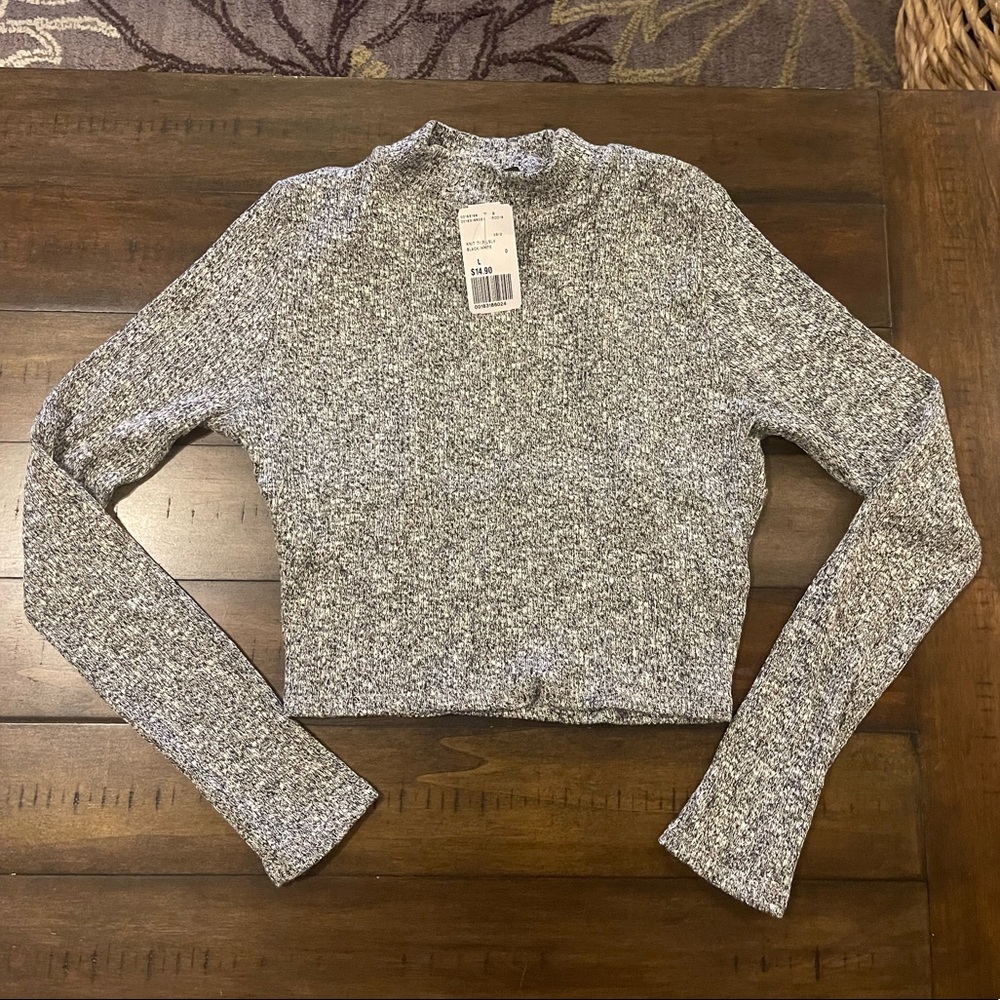 NWT Cropped Mock Neck Sweater